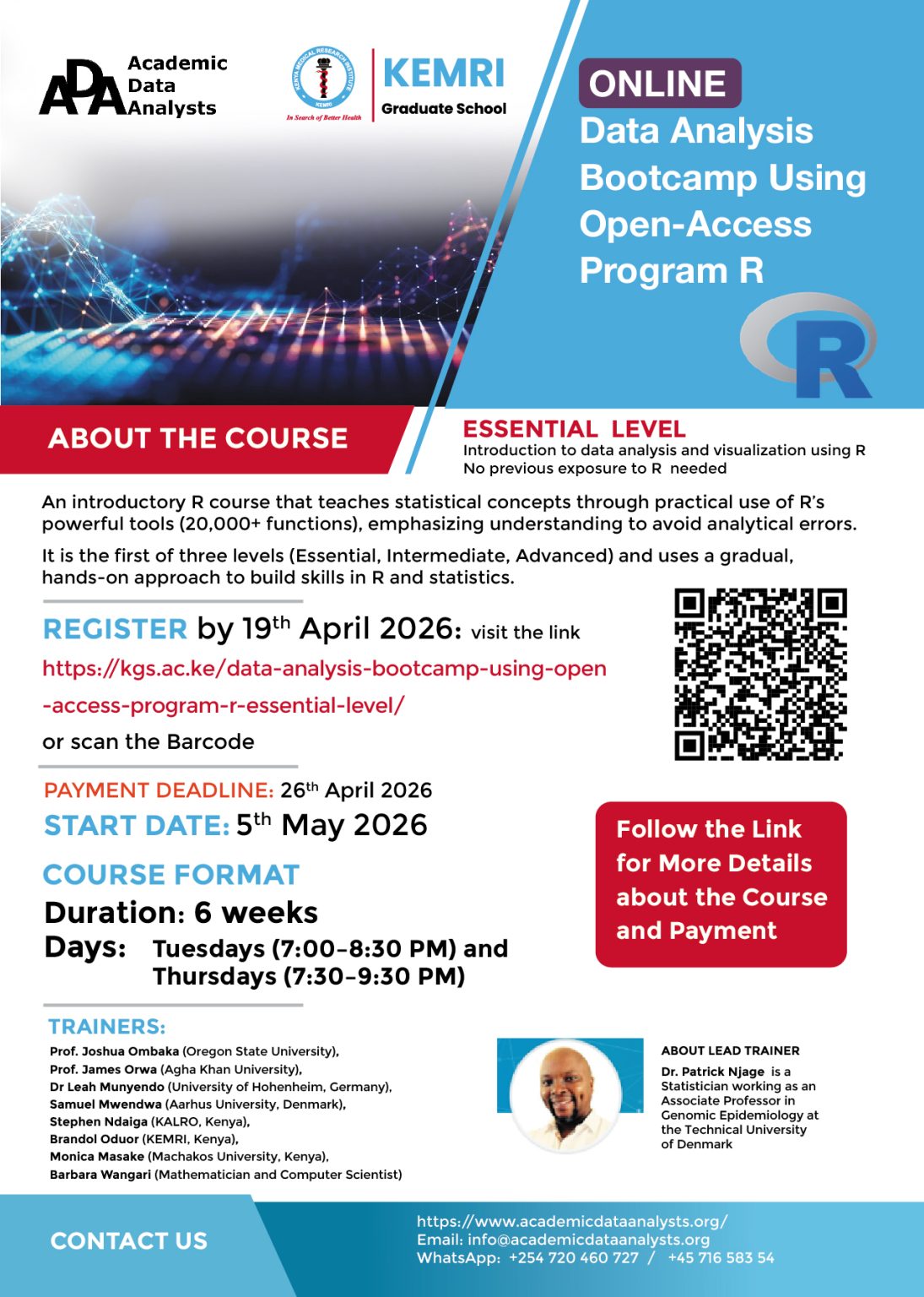 Data Analysis Bootcamp Using Open-Access Program R - KEMRI Graduate School